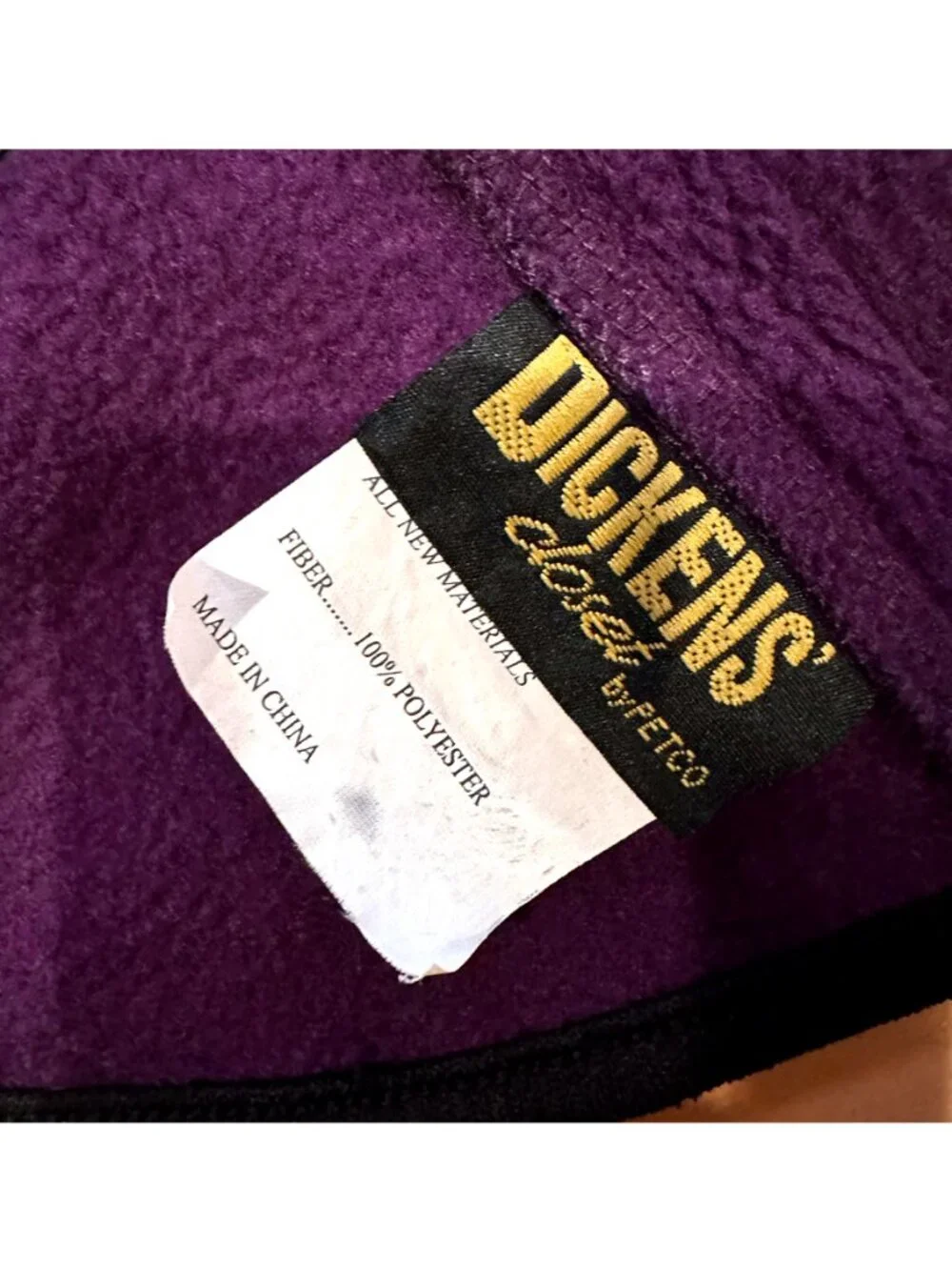 Dickens Closet Small Purple Fleece Dog Coat Adjustable Waterproof Belly Jacket